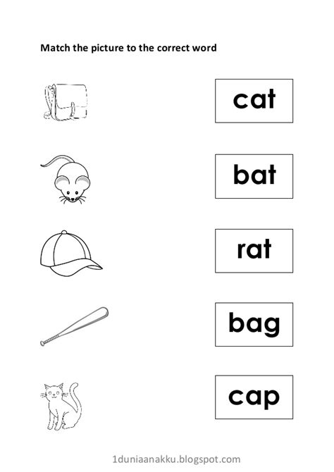 Maybe you would like to learn more about one of these? Free phonics match picture to word worksheet 2 (vowel 'a')