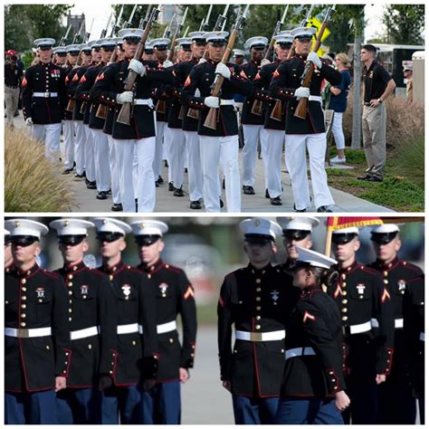 I See Marines Both Wear Blue And White Pants For Full Dress Uniforms