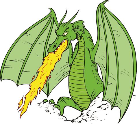 Cartoon Flying Fire Breathing Dragon Clip Art Library