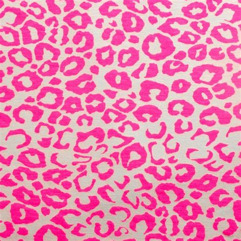 Cali Fabrics Neon Pink On White Cheetah Print Knit 599