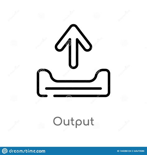 Outline Output Vector Icon Isolated Black Simple Line Element