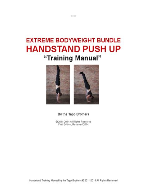 Handstand Pushup Training Manual Ebwb Pdf Arm Elbow