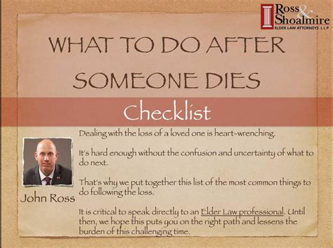 What To Do After Someone Dies Ross And Shoalmire Pllc