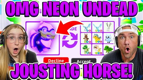 The Neon Undead Jousting Horse Is Amazing Roblox Adopt Me Omg Youtube