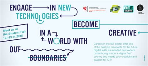 Le gouvernement s'est accordé pour augmenter le niveau du salaire minimum luxembourgeois. Digital Lëtzebuerg fera la promotion des métiers ICT à la Foire de l'étudiant (12-13.11.2015 ...