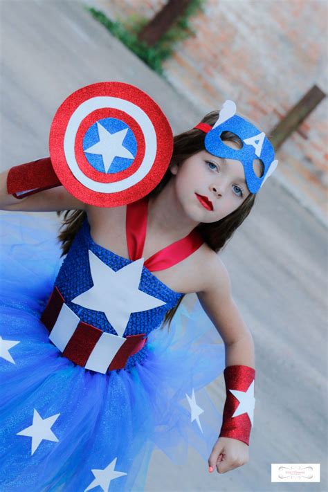 Deluxe Girls Captain America Costume Captain America Superhero
