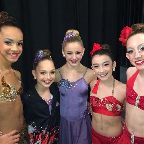 chloe and maddie backstage in their costumes for their duet confessions dance moms minis dance