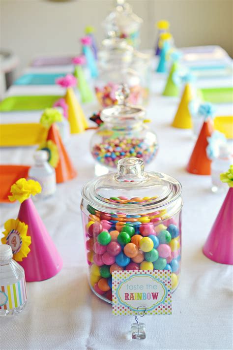Rainbow Birthday Table Rainbow Birthday Party Candyland Party