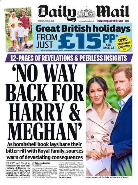 Daily Mail Front Page 27th Of July 2020 Todays Papers