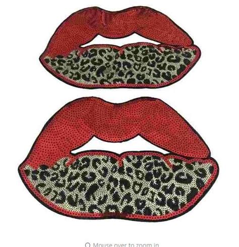 Ddnew Arrival Large Leopard Print Lips Patches For Clothes Iron On