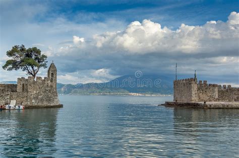 Fortification At The Port Of Nafpaktos Town Greece Stock Image Image