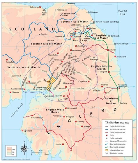 Map The Border Lordships 1500 1600 Scottish Maps And Resources