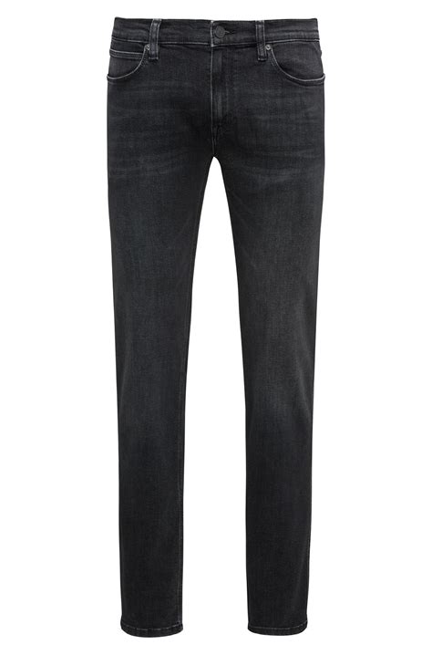 Hugo Slim Fit Low Rise Jeans In Stretch Denim In Grey For Men Lyst