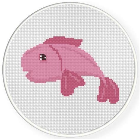 Pink Fish Cross Stitch Pattern Daily Cross Stitch