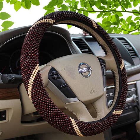 Buy Wooden Beads Car Steering Wheel Cover Set High