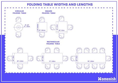 Folding Table Dimensions And Guidelines With 3 Drawings Homenish