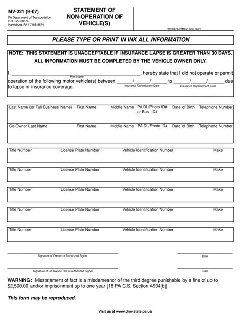 Penndot Form Mv 221 Fill Out And Sign Online Dochub
