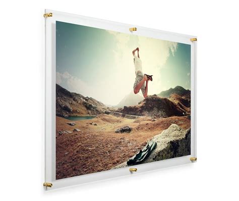 Double Panel Acrylic Floating Frames Choose Your Size Silvergold