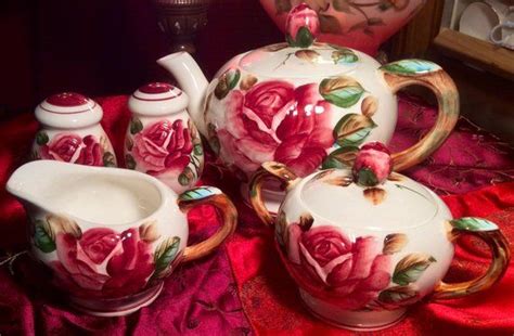 Pretty In Pink 7 Piece Regal Rose Floral Teaset Salt And Etsy