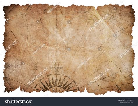 Powerpoint Template History Old Ripped Treasure Map Isolated