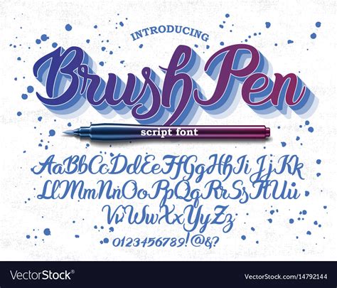 Hand Drawn Brush Pen Alphabet Letters Royalty Free Vector