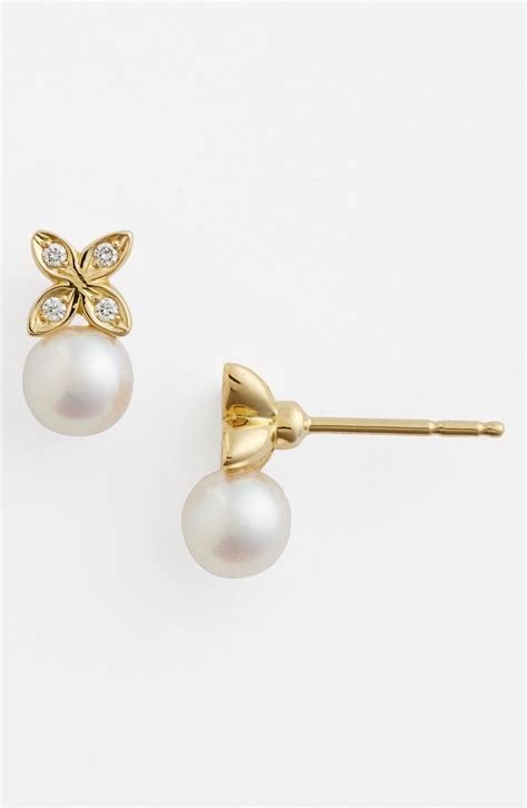 Mikimoto Akoya Pearl And Diamond Earrings Nordstrom