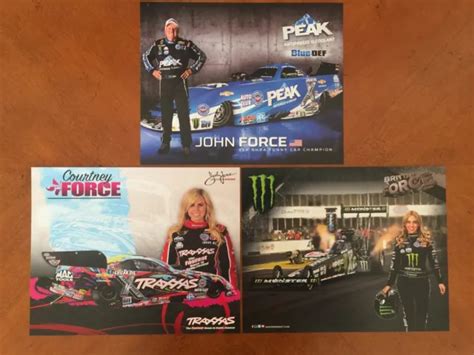 John Force And Daughters Courtney And Brittany Nhra Drivers Large Action Photo Cards 26 00 Picclick