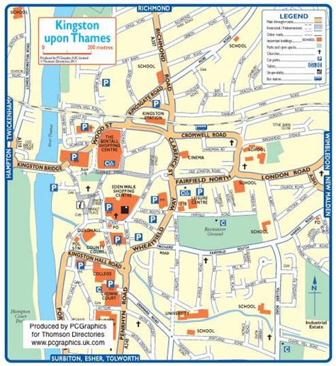 Map Of Kingston Upon Thames Created In 2011 For Thomson Directories