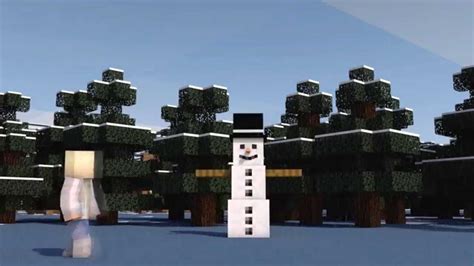 A Snowman at christmas Un muñeco de nieve en navidad Minecraft