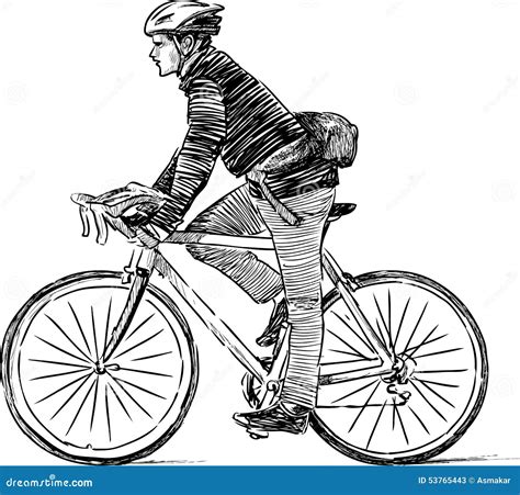 Urban Cyclist Cartoon Vector 53765443