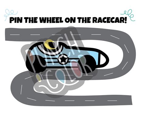 Pin The Wheel On The Race Car Game Digital Download Race Car Etsy
