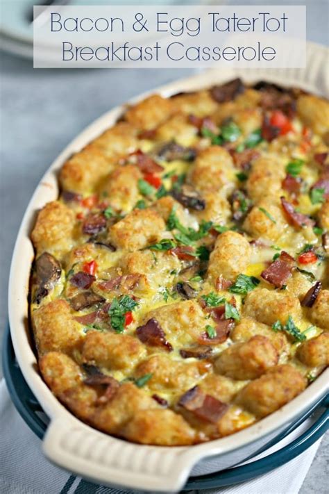 Bacon And Egg Tater Tot Breakfast Casserole Cooking In Stilettos