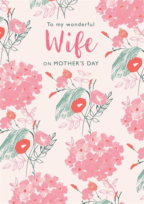 Classic Mothers Day Card Wife Flowers To My Wonderful Wife On Mothers Day Thortful