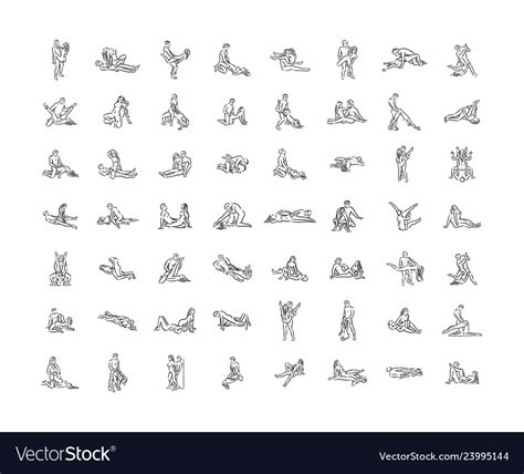 Vector Illustration Kama Sutra Sexual Pose The Padlock On White Hot