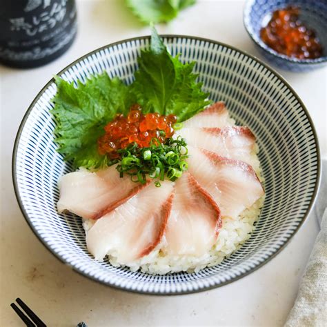Yellowtail Sashimi Bowl Hamachi Donburi The Heirloom Pantry
