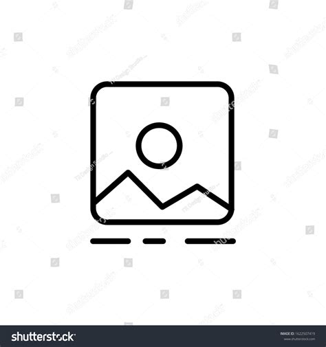 Add Caption Image Icon Design Line Style Royalty Free Stock Vector