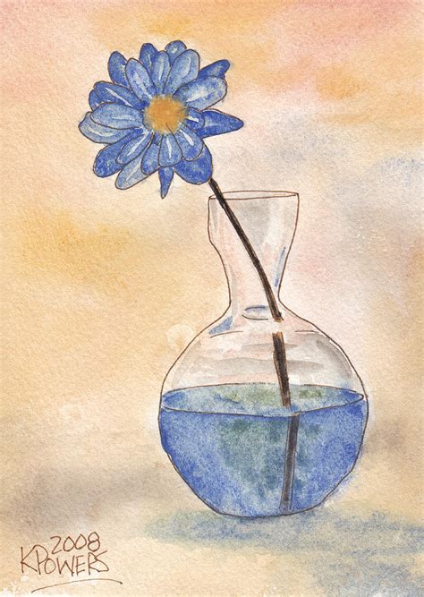 Pols potten flower sketch vase ambientedirect vase clipart beautiful flower with flowers transpa clipartkey how to draw flowers in a vase flower vase. Blue Flower And Glass Vase Sketch Painting by Ken Powers