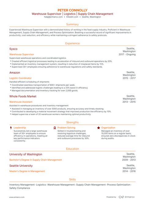 5 Warehouse Supervisor Resume Examples & Guide for 2024