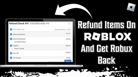 How To Refund Items On Roblox And Get Robux Back Youtube