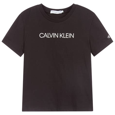 Calvin Klein Jeans Black Organic Cotton Logo T Shirt Childrensalon