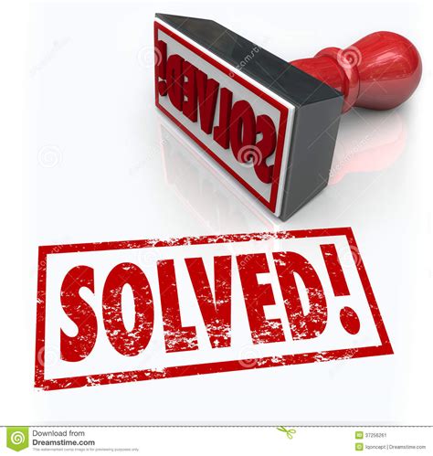Solved Stamp Solution To Problem Challenge Overcome Stock Image - Image ...