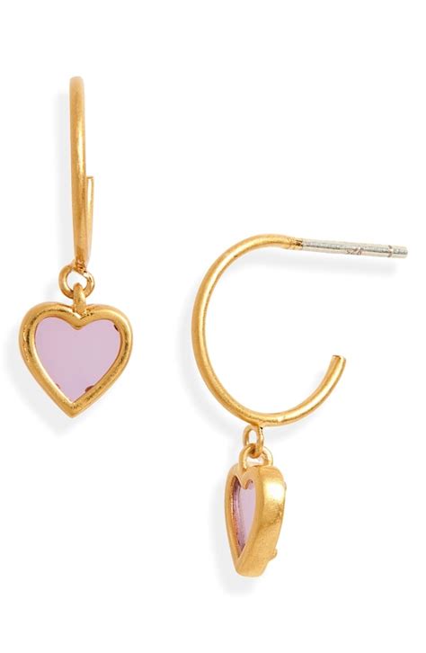 Madewell Sweetheart Charm Mini Hoop Earrings Best Jewelry Under 100