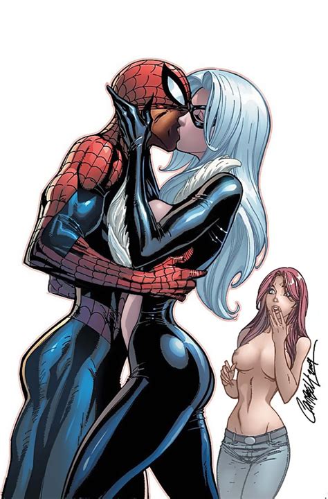 Felicia Hardy Kissing Spider Man Black Cat Nude Pussy
