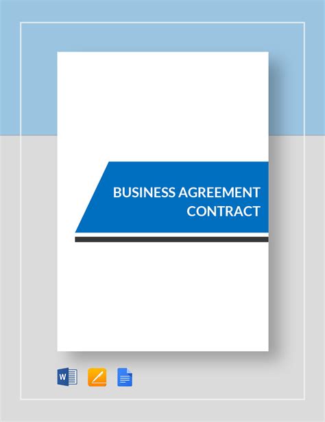 Business Agreement Contract Template Google Docs Word Apple Pages Template Net