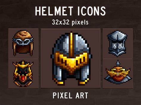 Helmet Pixel Art Game Icons By 2d Game Assets On Dribbble