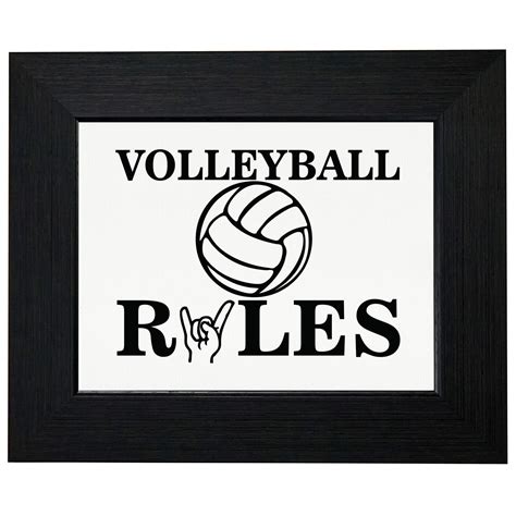 Volleyball Rules Trendy Hand Sign Cool Graphic Framed Print Poster