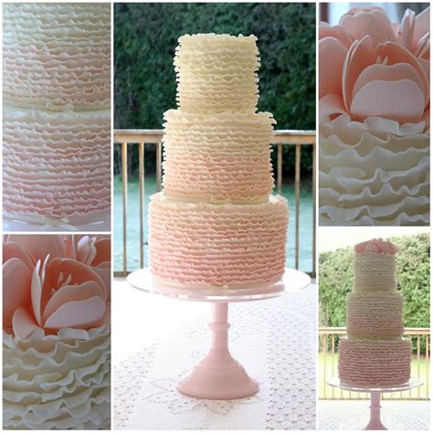Ombre Ruffles Wedding Cake Decorated Cake By Cakesdecor