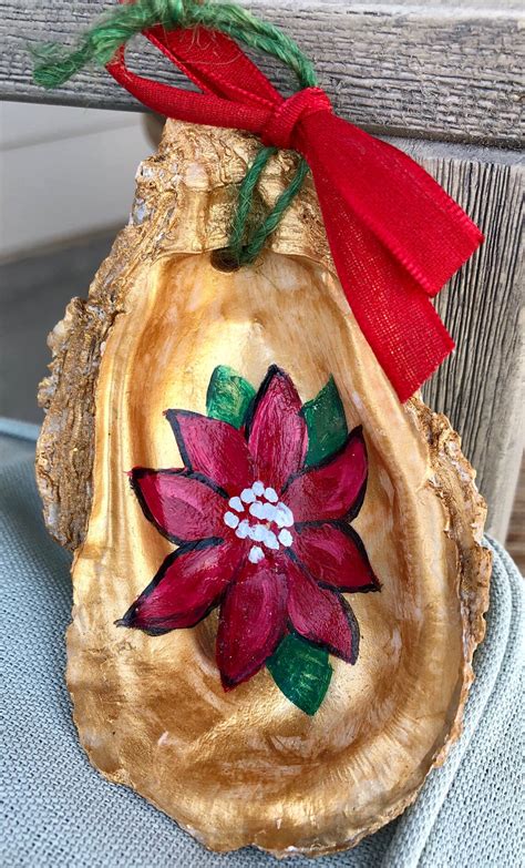 Hand Painted Oyster Shell Ornament Etsy