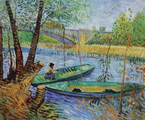 Vg35 Fishing In The Spring Vincent Van Gogh Repro Oil Painting On