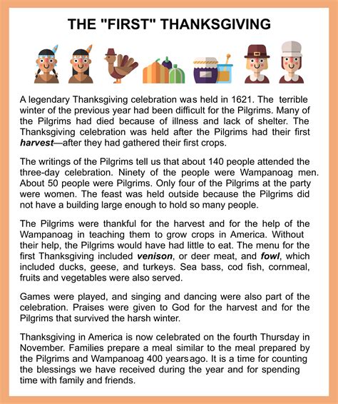 10 Best Thanksgiving Story Printable - printablee.com